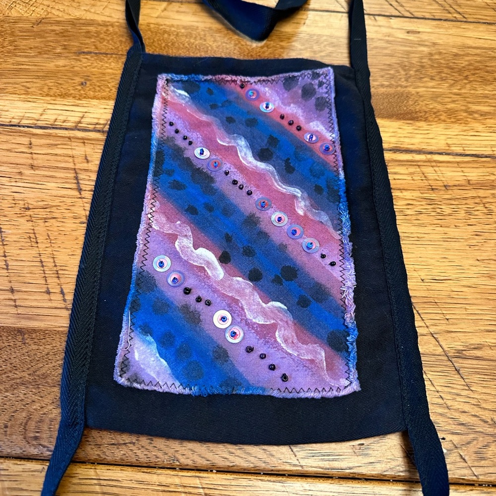 South African Handmade Dyed and Beaded Crossbody Cotton Handbag